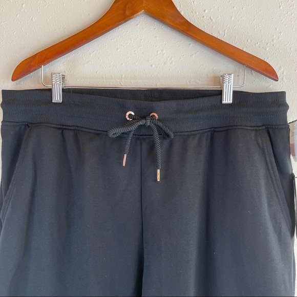 BEBE Sport Fleece Rose Gold Logo Black Jogger Pants/Sz:2X/NWT - Picture 6 of 12